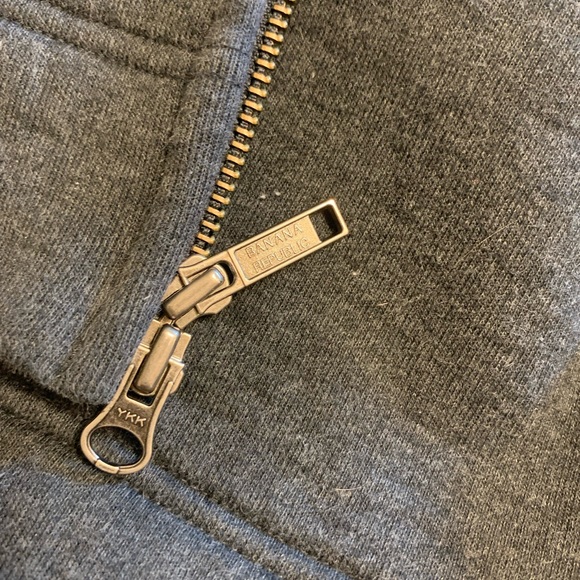 Banana Republic Gray Zip Collared Sweatshirt Material Jacket Like New Sz S - Picture 5 of 7
